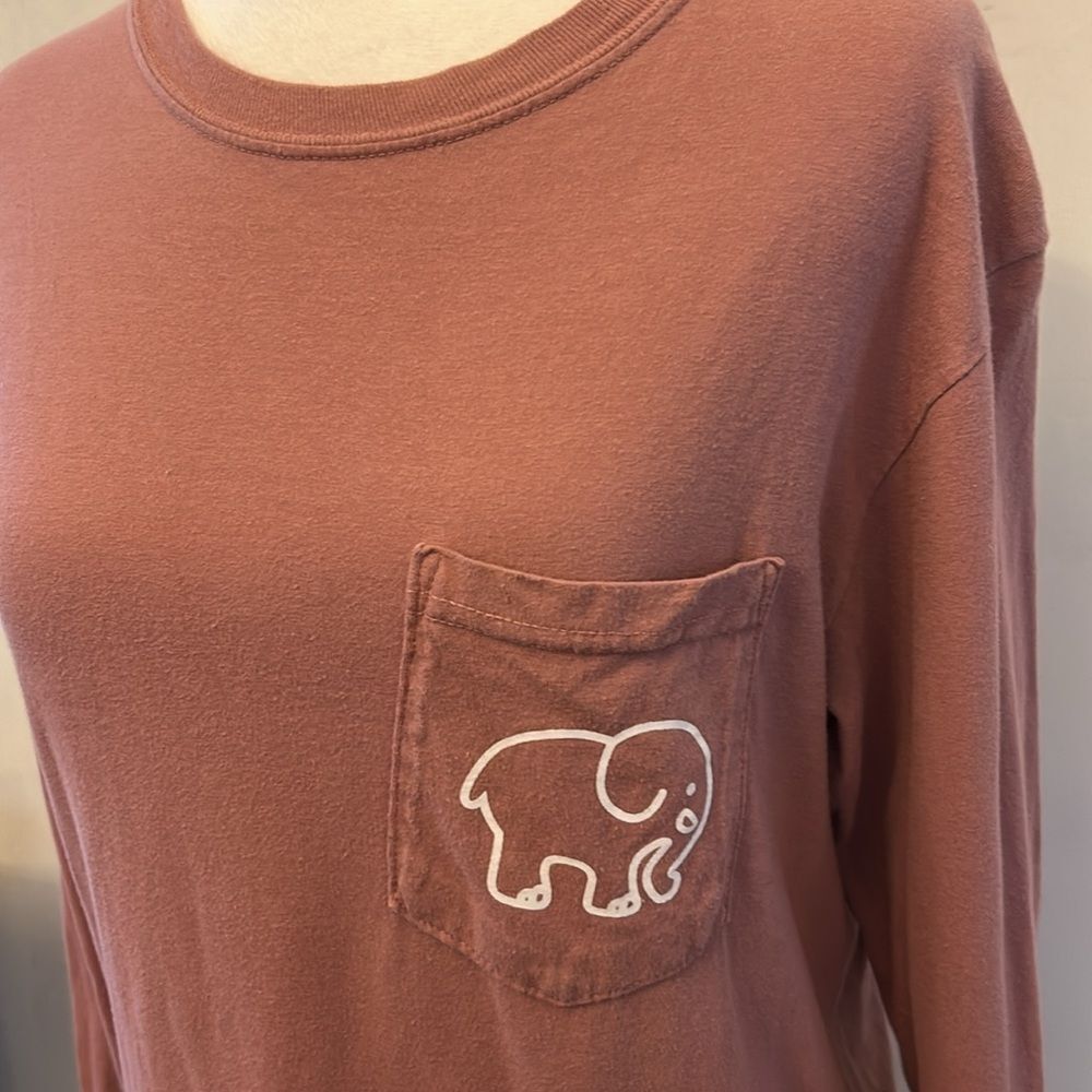 Ivory Ella mauve long sleeve elephant tee shirt Size S EUC - Picture 6 of 6